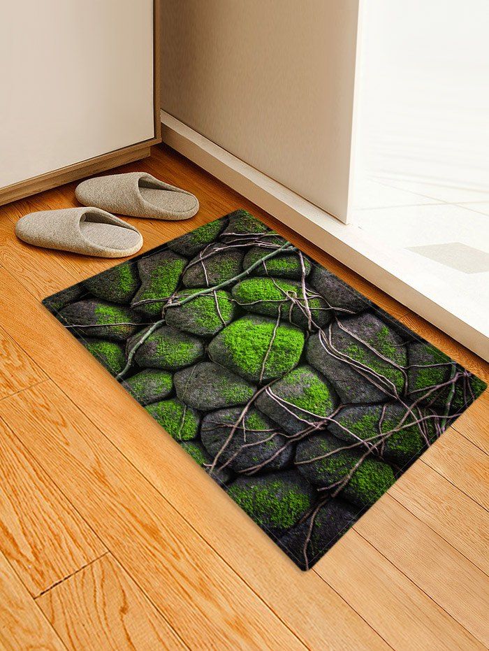 

Moss Stone Print Decorative Area Rug, Multi