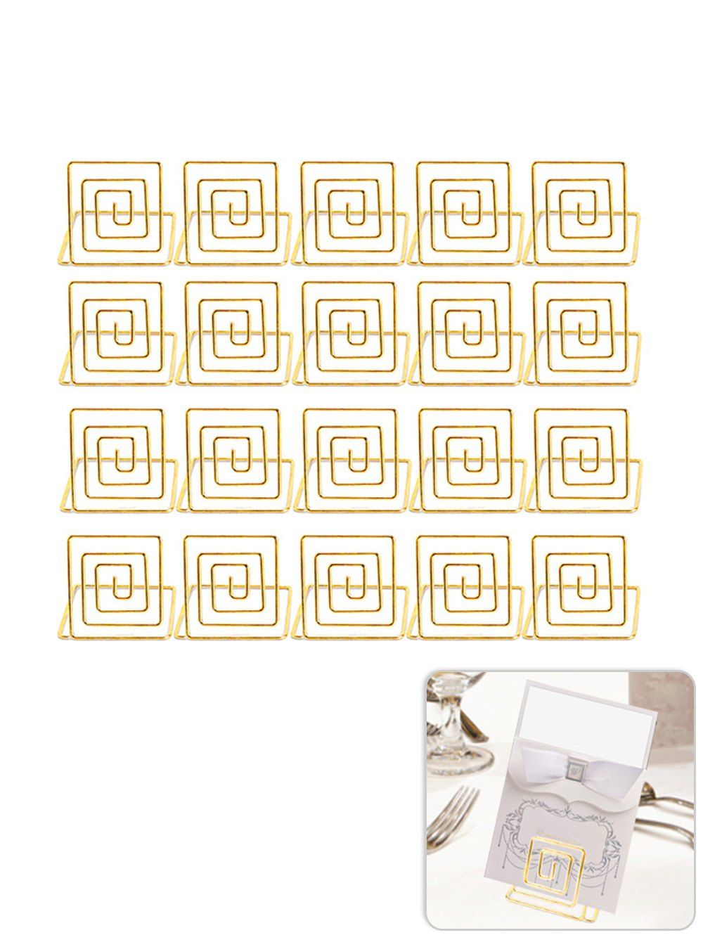 

Geometric Metal Clip Table Number Holders, Gold