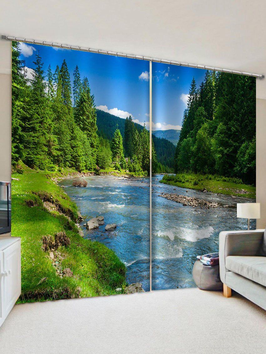 

3D Landscape Pattern Window Curtains, Multi