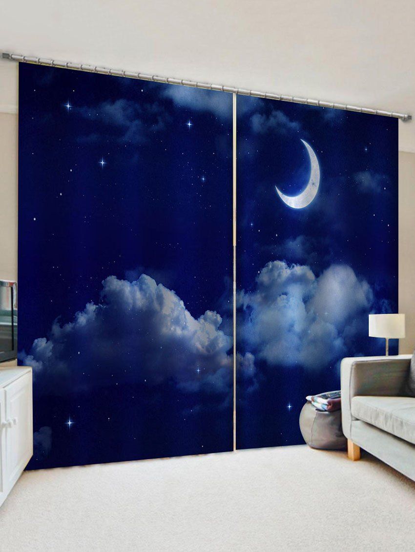 

Moon Sky Pattern Window Curtains, Multi