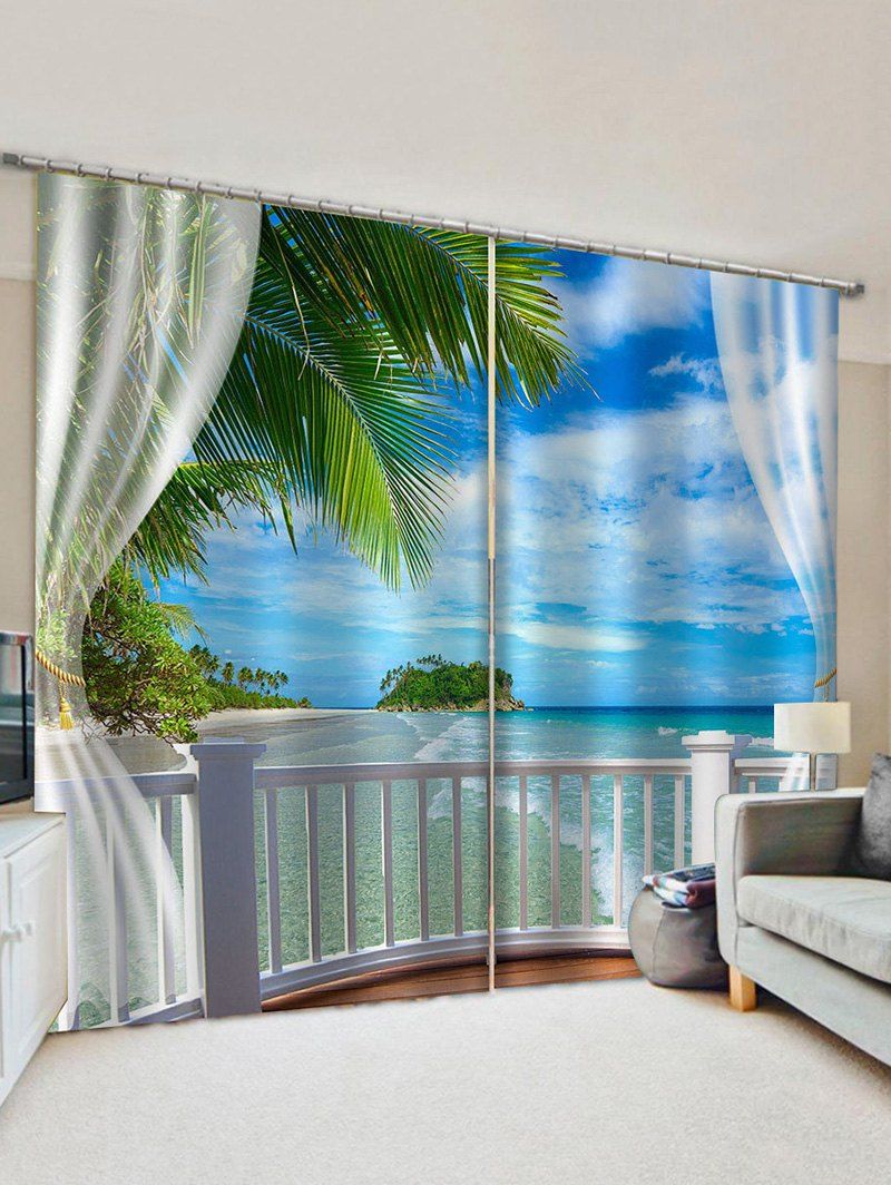 

Sea Sky Pattern Window Curtains, Multi