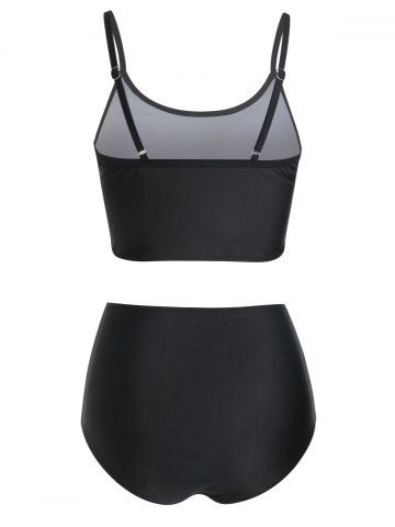 

Skeleton Print Tankini Swimsuit, Black