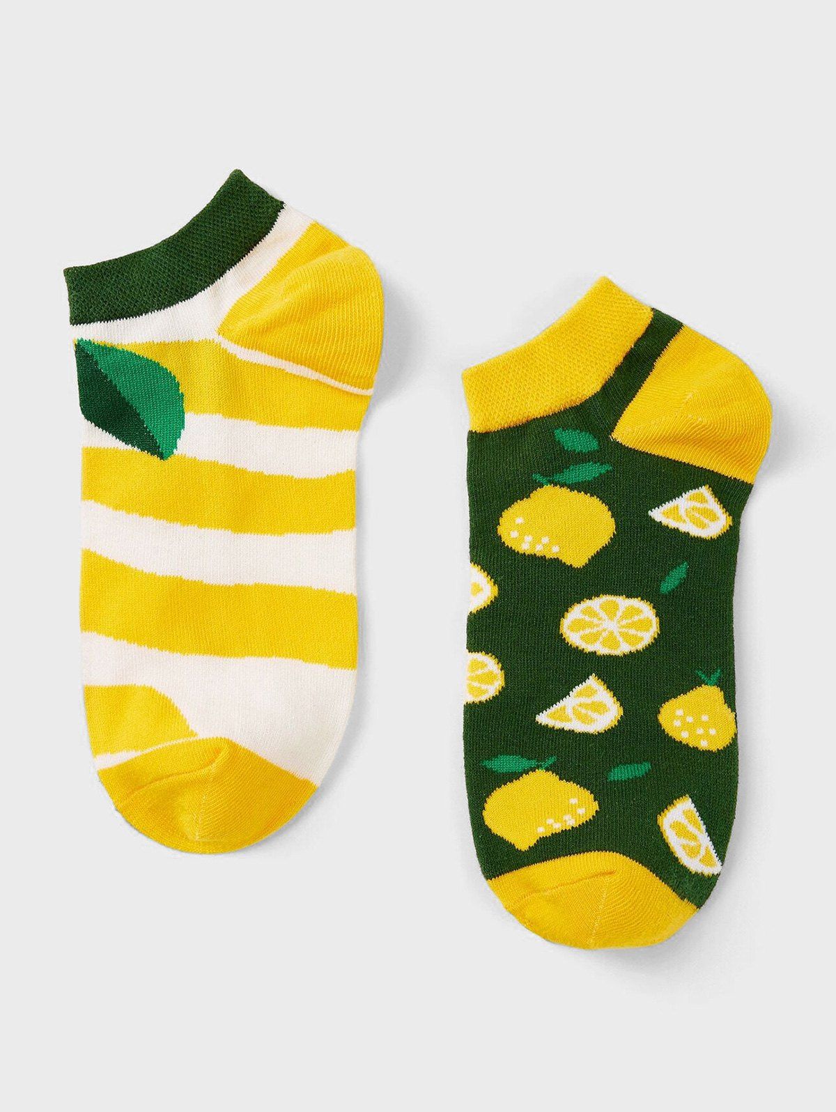 

Cartoon Lemon Pattern Ankle Socks, Yellow