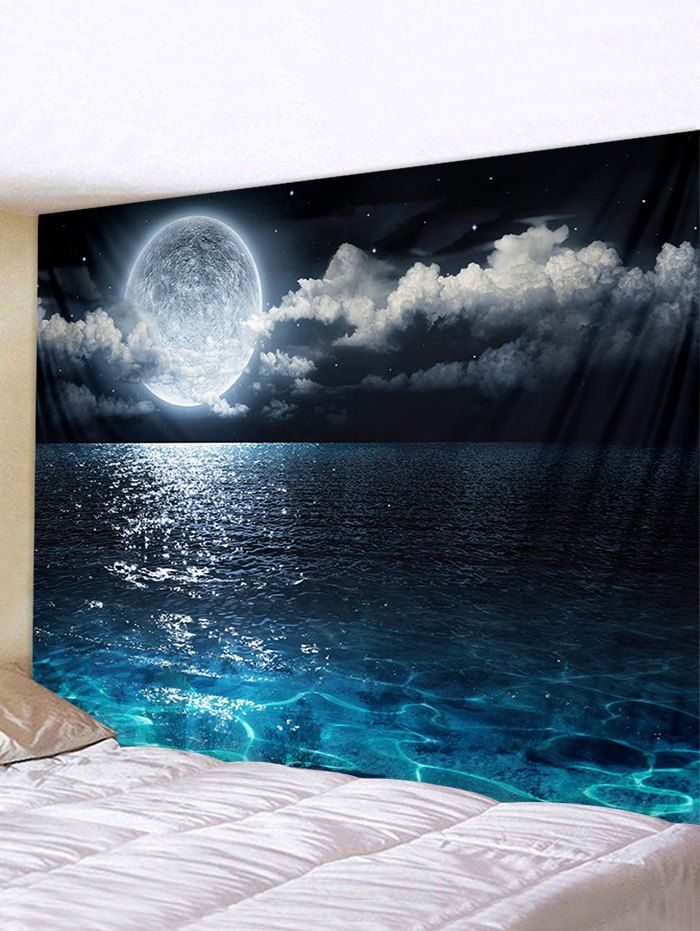 

Decor Sea Moon Print Waterproof Tapestry, Multi