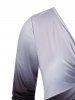 Plus Size Ombre Knot Long Sleeve Top -  