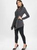Ruched Tie Front Draped Cardigan -  