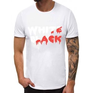 

Casual Graphic Pattern Short Sleeves T-shirt, White