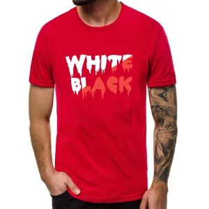 

Casual Graphic Pattern Short Sleeves T-shirt, Red wine