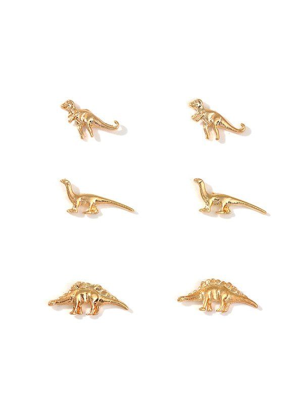 

Dinosaur Pattern Stud Earrings, Gold