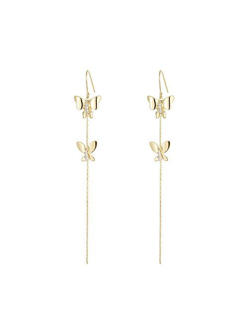 

Butterfly Hanging Drop Earrings, Gold