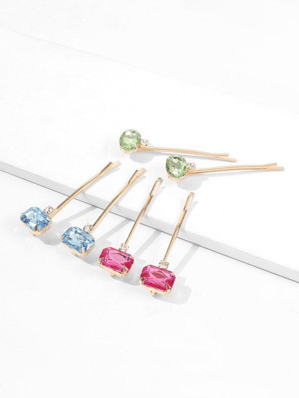 

Rhinestone Geometric Hair Pins, Gold