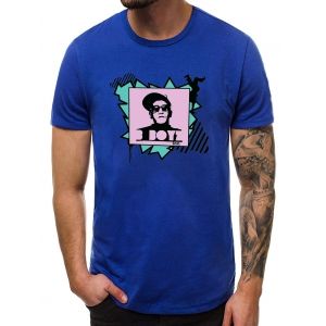 

Character Print Casual Short Sleeves T-shirt, Dodger blue