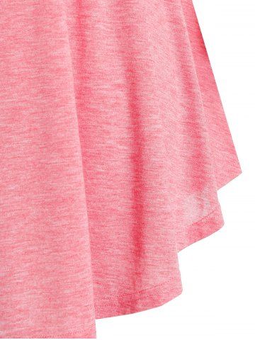 

Plus Size Crossover Sweetheart Neck Curved Tunic Tee, Pink