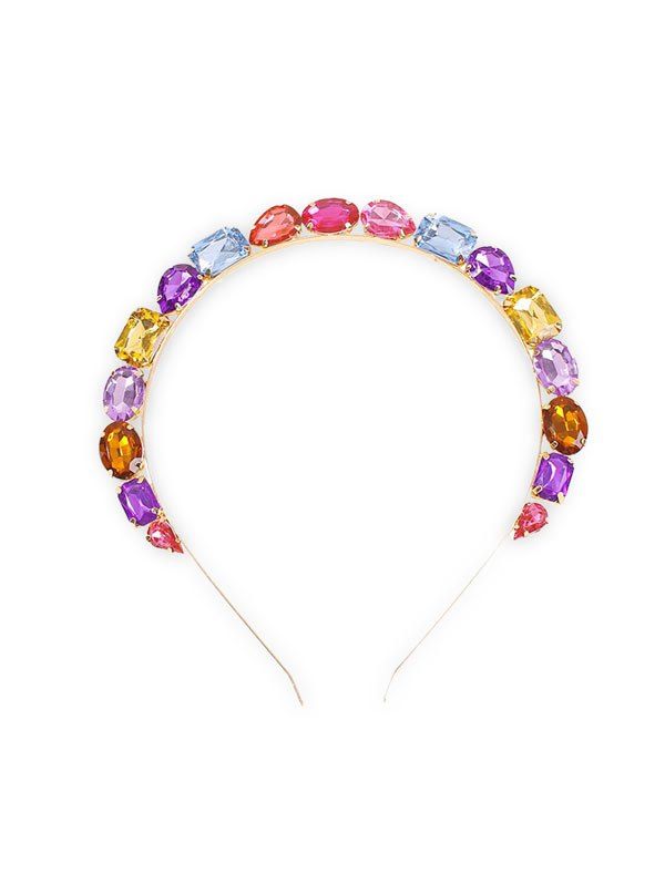 

Metal Geometric Faux Crystal Hairband, Multi