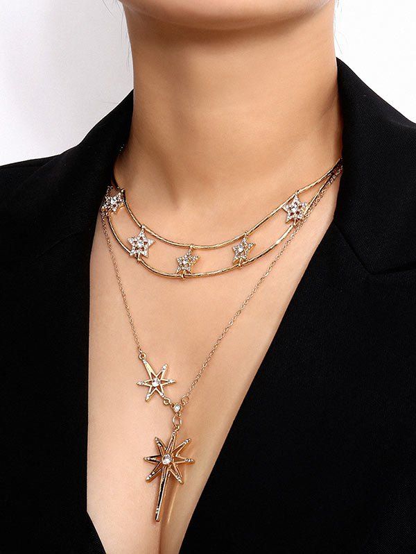 

Rhinestone Star Chain Necklace, Gold
