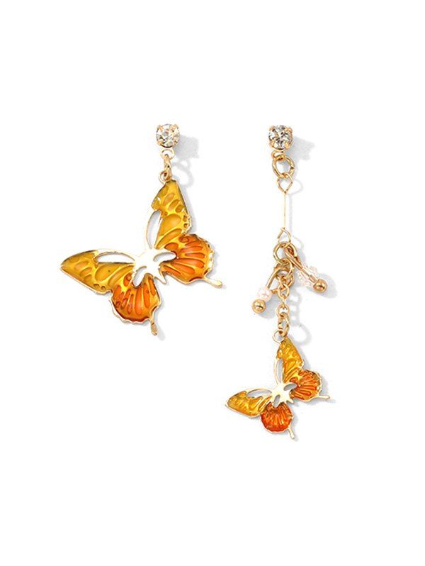 

Butterfly Drop Asymmetrical Earrings, Orange