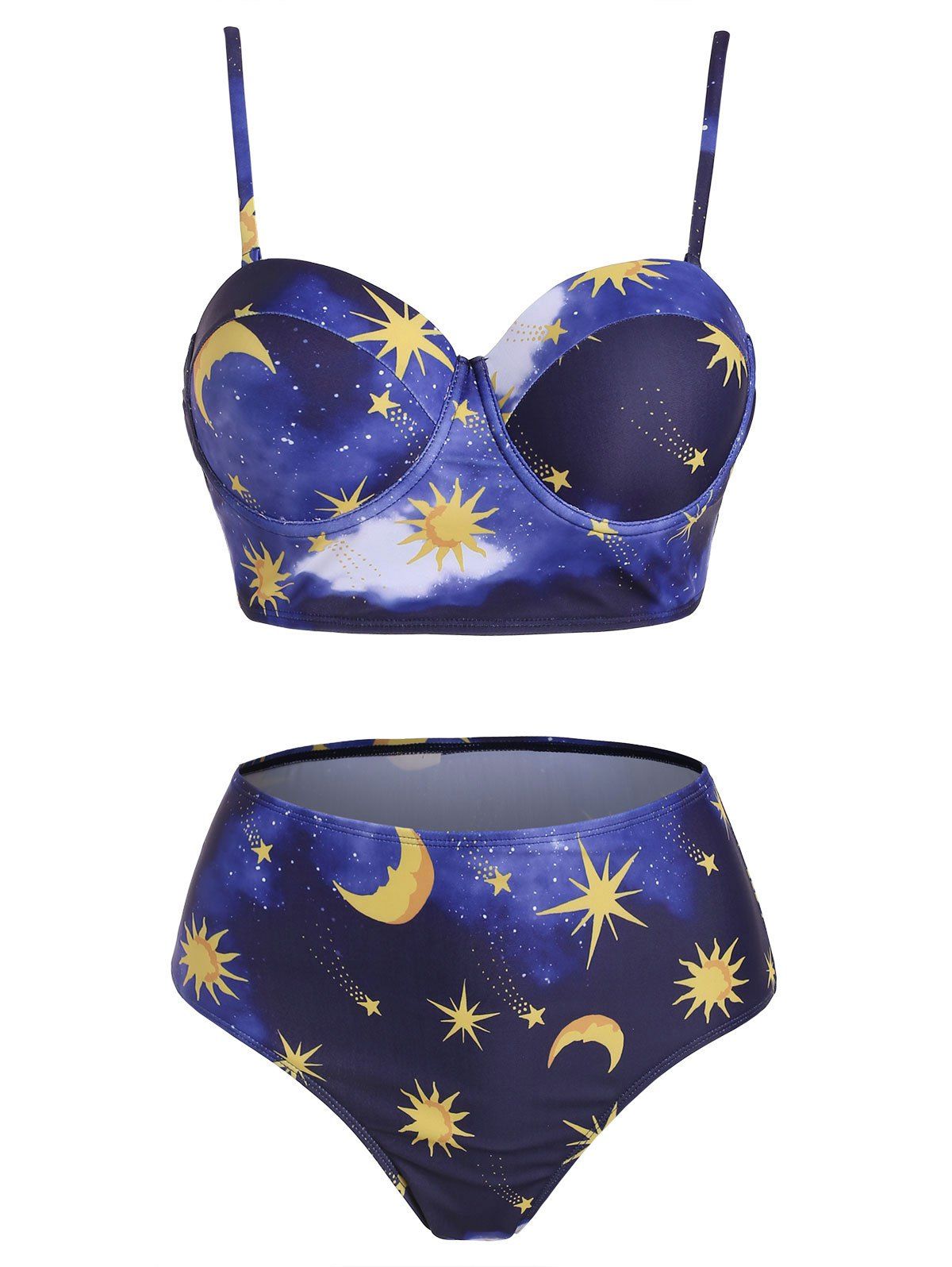 

Star and Moon Underwire Tankini Swimsuit, Multi