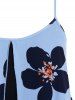 Plus Size Flower Asymmetric Overlap Handkerchief Cami Top -  