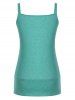 Plus Size Lace Insert Knotted Blouson Tank Top -  