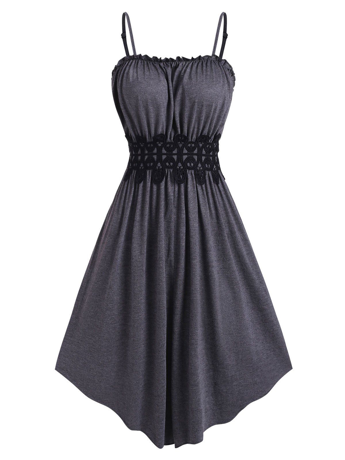 

Lace Applique Frilled Cami Dress, Cloudy gray