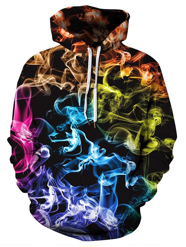 

Aurora Color Print Pocket Hoodie, Multi