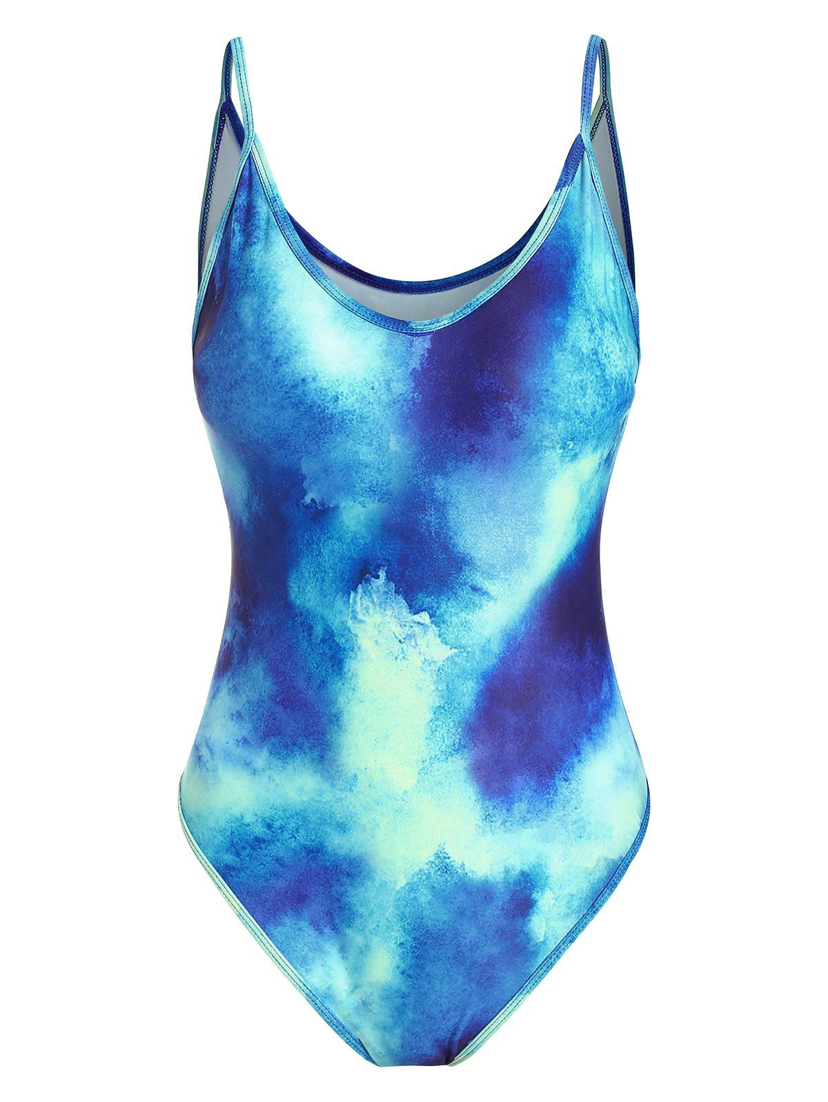 

Tie Dye Padded One-piece Swimsuit, Ocean blue