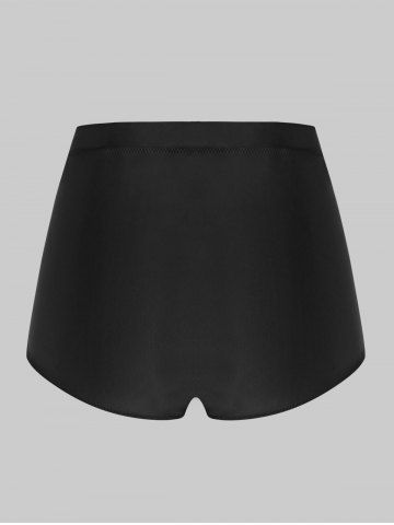 

Plus Size Colorblock Two Tone Swim Shorts, Black