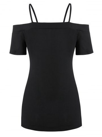 Paint Splatter Print Ripped Open Shoulder T-shirt