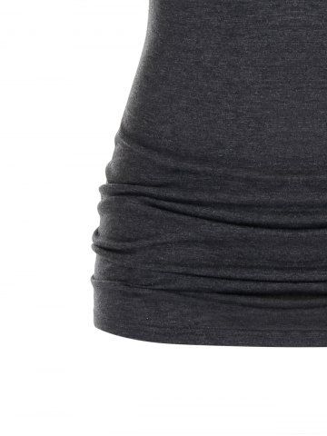 

Plus Size Ruched Lace Up T Shirt, Carbon gray