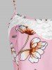 Plus Size Lace Panel Flower Asymmetric Handkerchief Cami Top -  