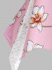 Plus Size Lace Panel Flower Asymmetric Handkerchief Cami Top -  