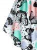 Plus Size Bowknot Butterfly Print T Shirt -  