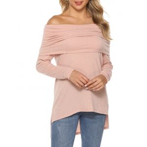 

High Low Slit Raglan Sleeve Top, Rose