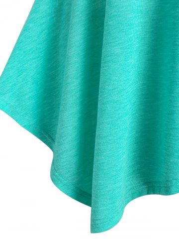 

Sequin Panel Bowknot Asymmetric Tank Top, Medium turquoise