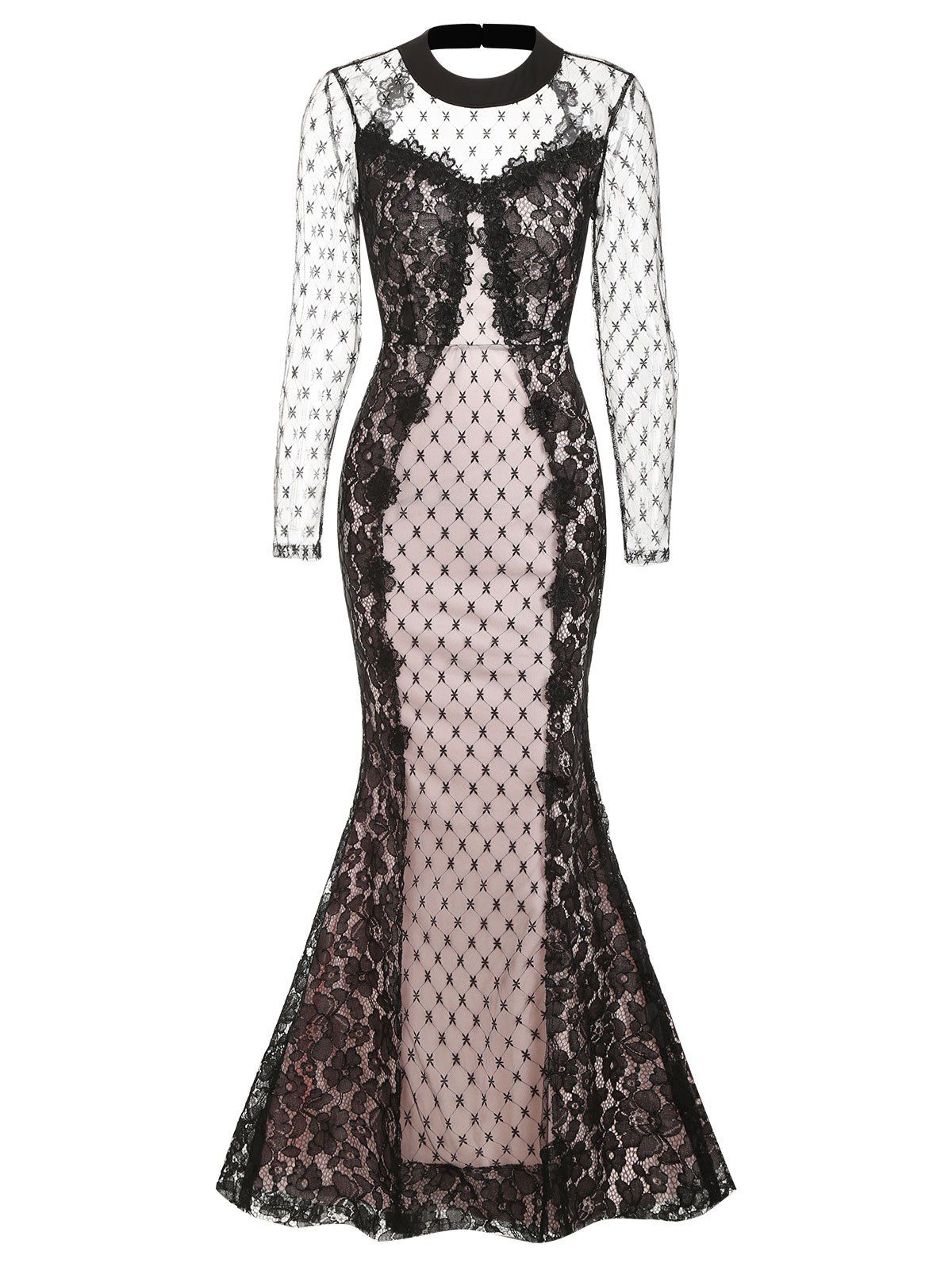 baroque lace overlay party dress