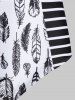 Feather Print Padded High Waisted Tankini Swimwear -  