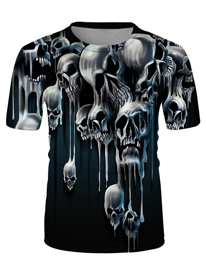 

Skull Printed Short Sleeves T-shirt, Black
