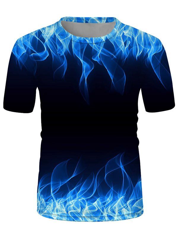 

Flame Printed Short Sleeves T-shirt, Black