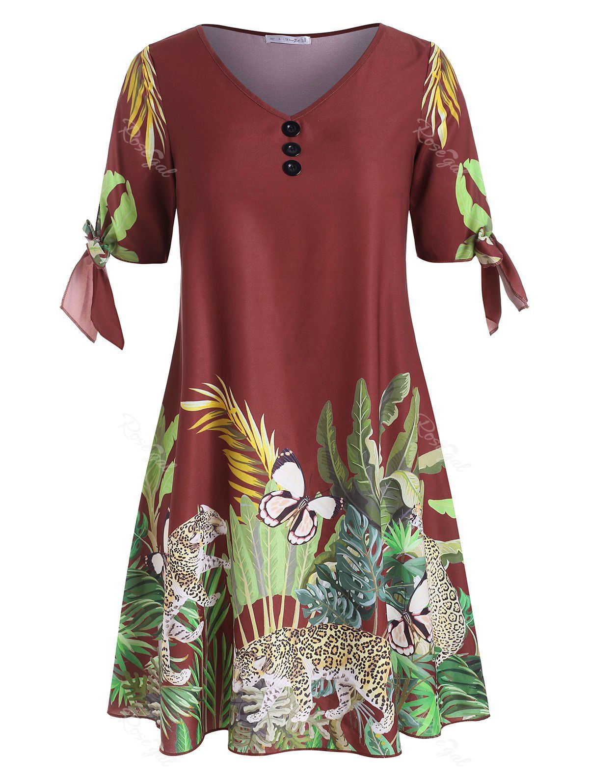 plus size red leopard print dress
