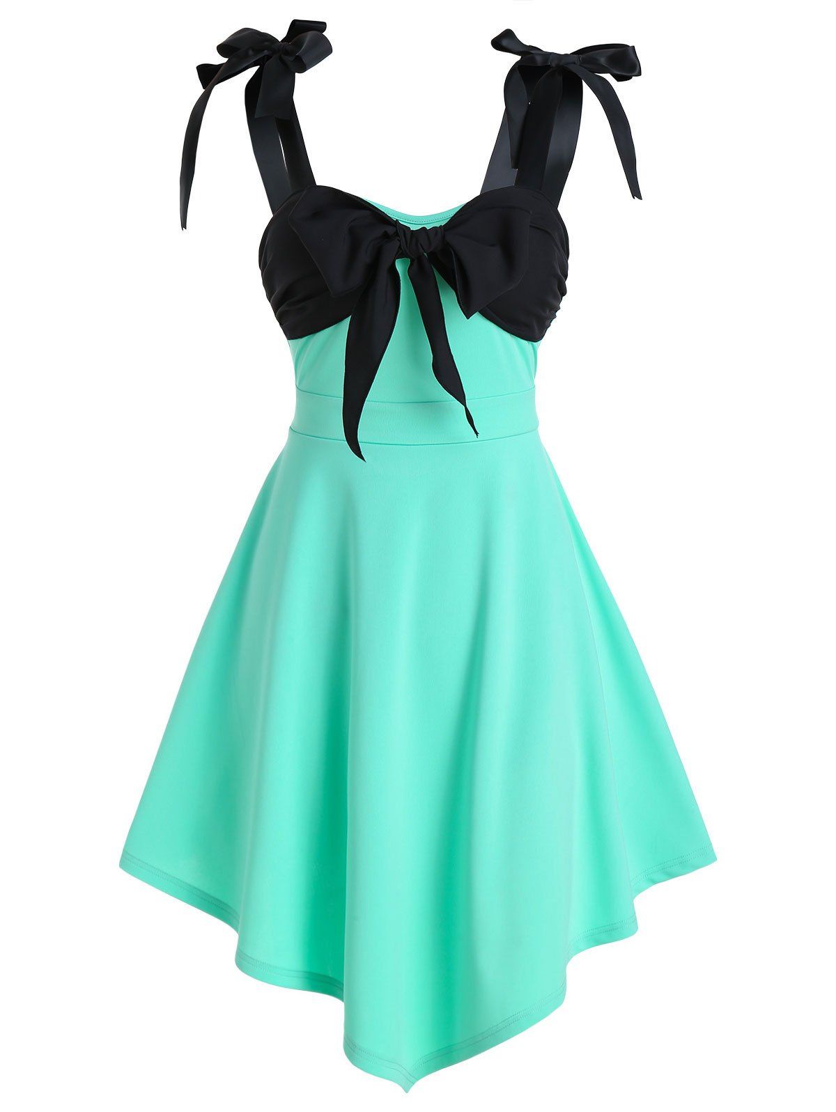 Affordable Bowknot Detail Pointed Hem Sleeveless Dress  