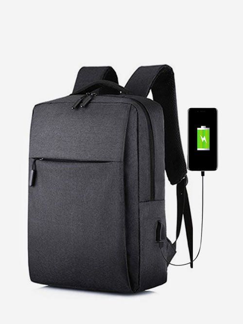 

Pure Color Large Capacity Waterproof Laptop Backpack, Black