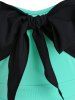 Bowknot Detail Pointed Hem Sleeveless Dress -  