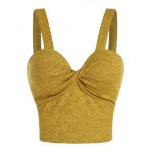 

Heathered Twist Front Tank Top, Golden brown