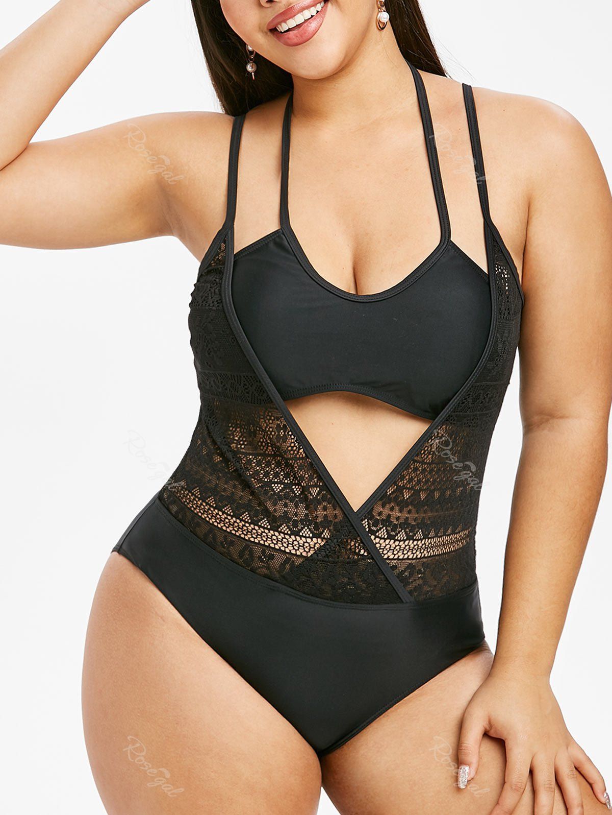 plus size lace swimsuit