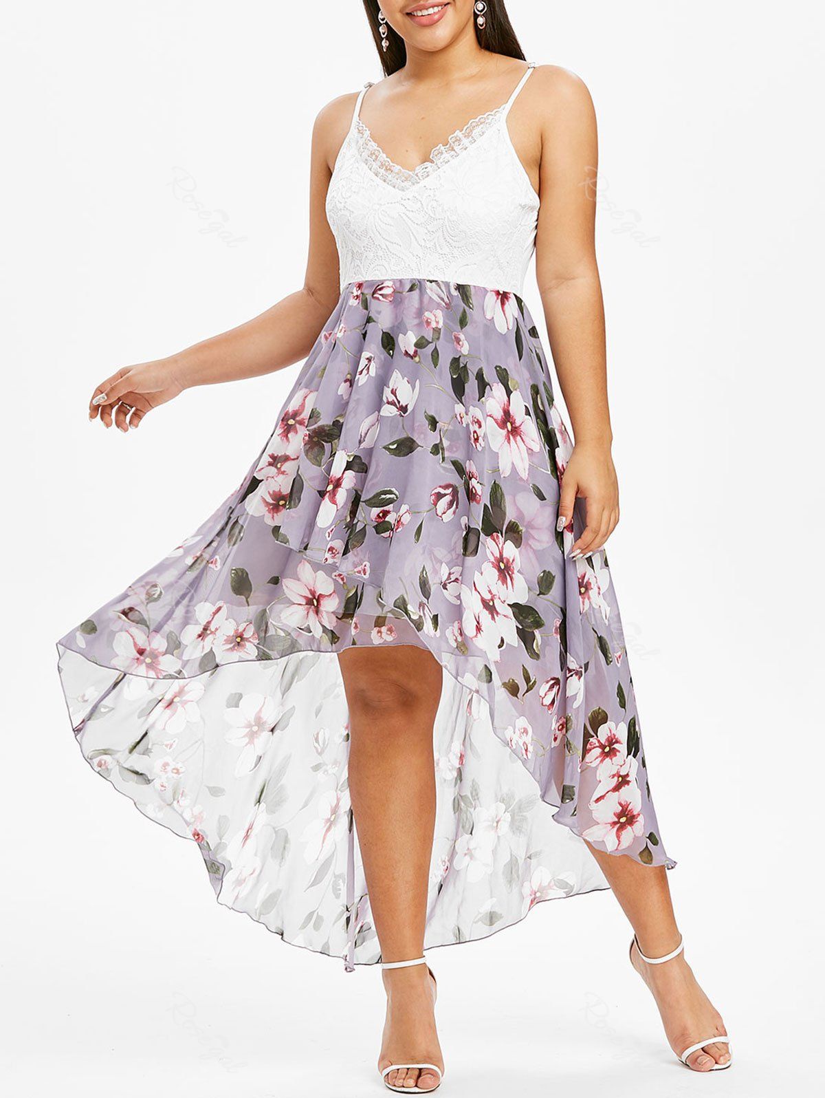 flower high low dress