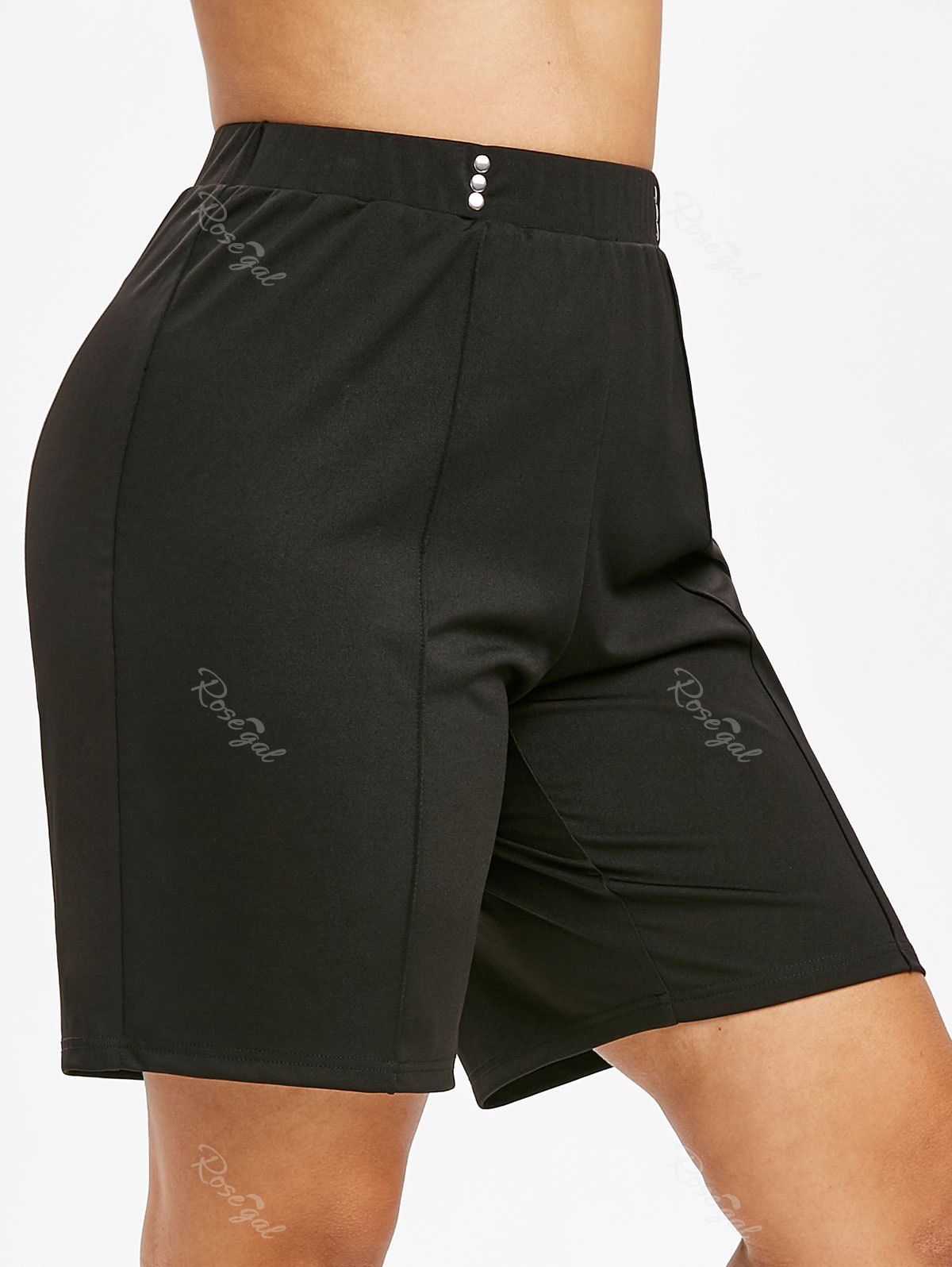 

Plus Size Studded Bermuda Shorts, Black