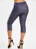 Plus Size Glitter Sequined High Waisted Capri Pants -  
