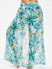 Plus Size Tropical Print Convertible Wrap Cover Up -  