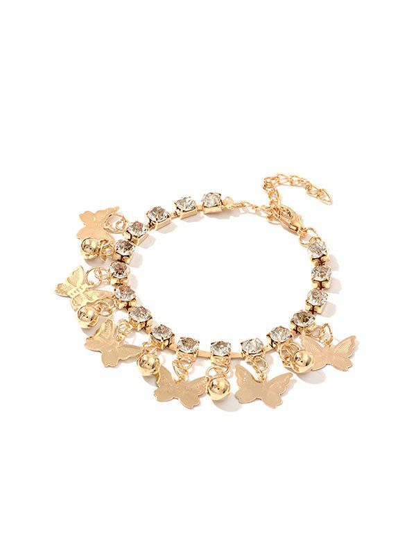 

Butterfly Rhinestone Charm Bracelets, Gold