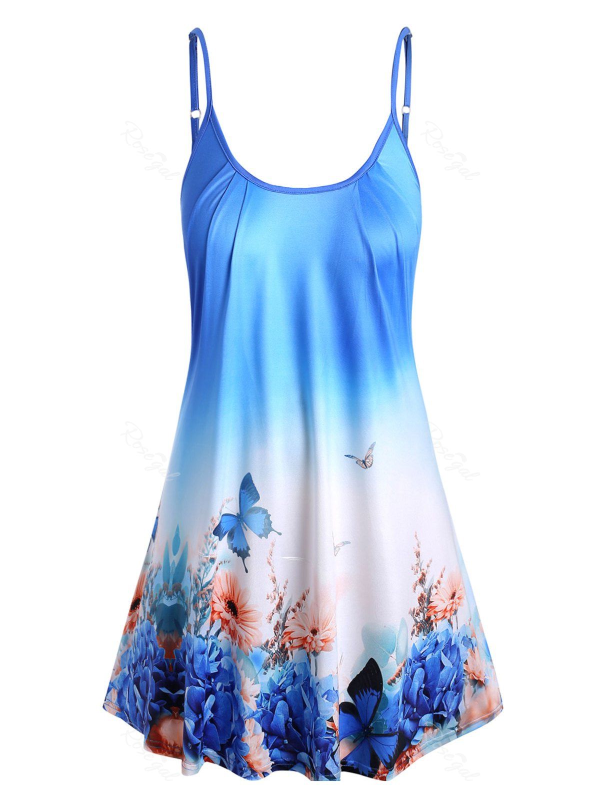 Fancy Plus Size Ombre Butterfly Print Cami Top  